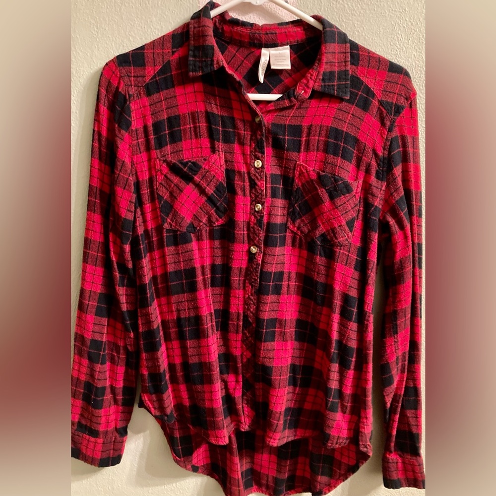 Women’s Red & Black Flannel by Passport Size Large